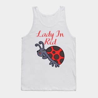 Cute Ladybug Insect - Lady In Red Tank Top